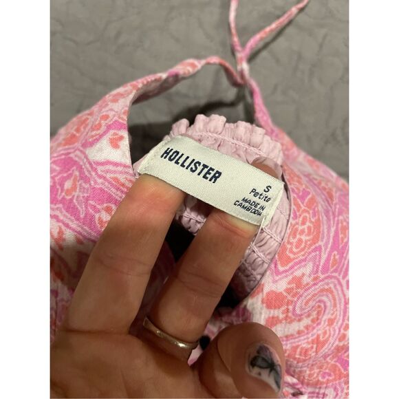 Hollister Pink Paisley Print Small Halter Y2K Style New - Picture 5 of 10